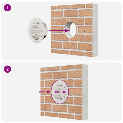 Coperture per ventilazione d'aria 4 pcs Argento 80 mm | homemem39