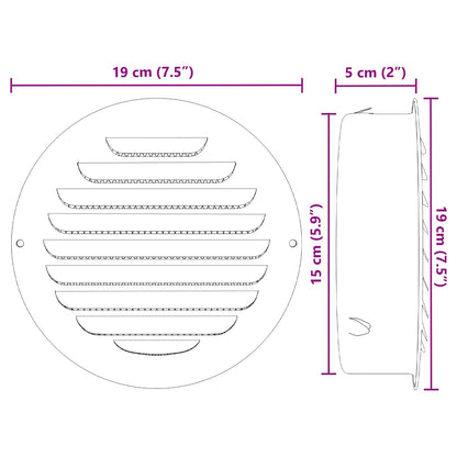 Coperture per ventilazione d'aria 4 pcs Argento 150 mm