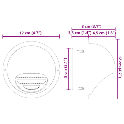 Coperture per ventilazione d'aria 8 pcs Argento 80 mm