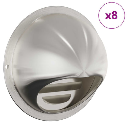 Coperture per ventilazione d'aria 8 pcs Argento 80 mm