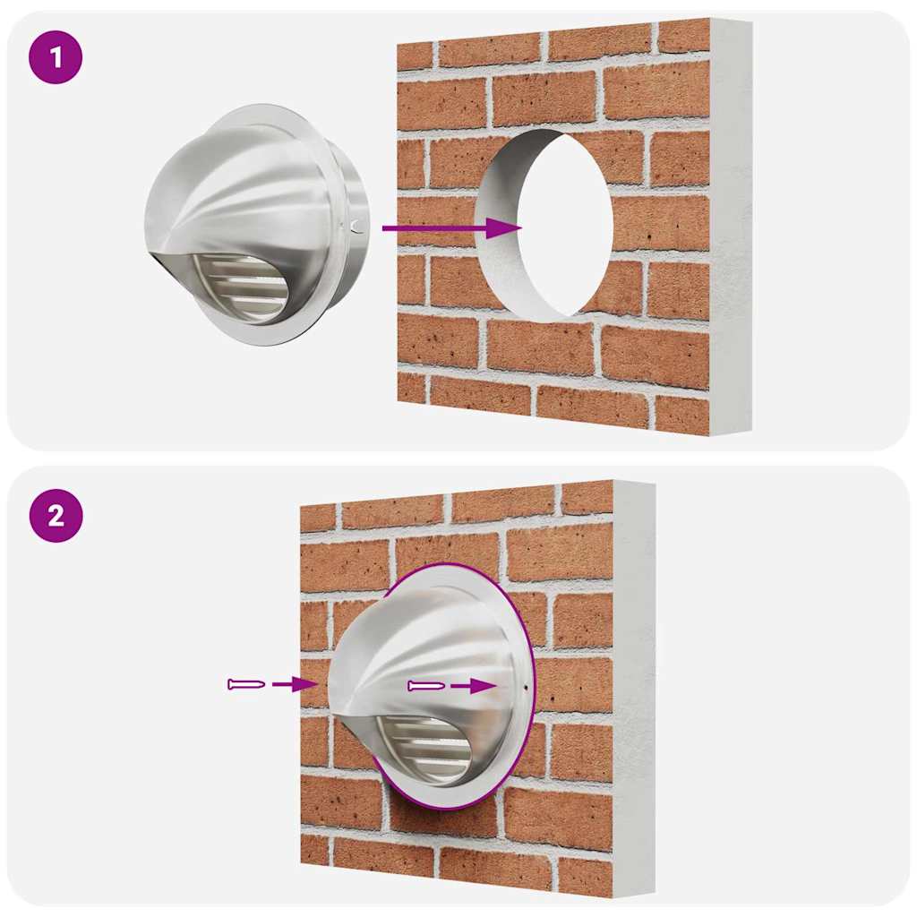 Coperture per ventilazione d'aria 8 pcs Argento 150 mm | homemem39