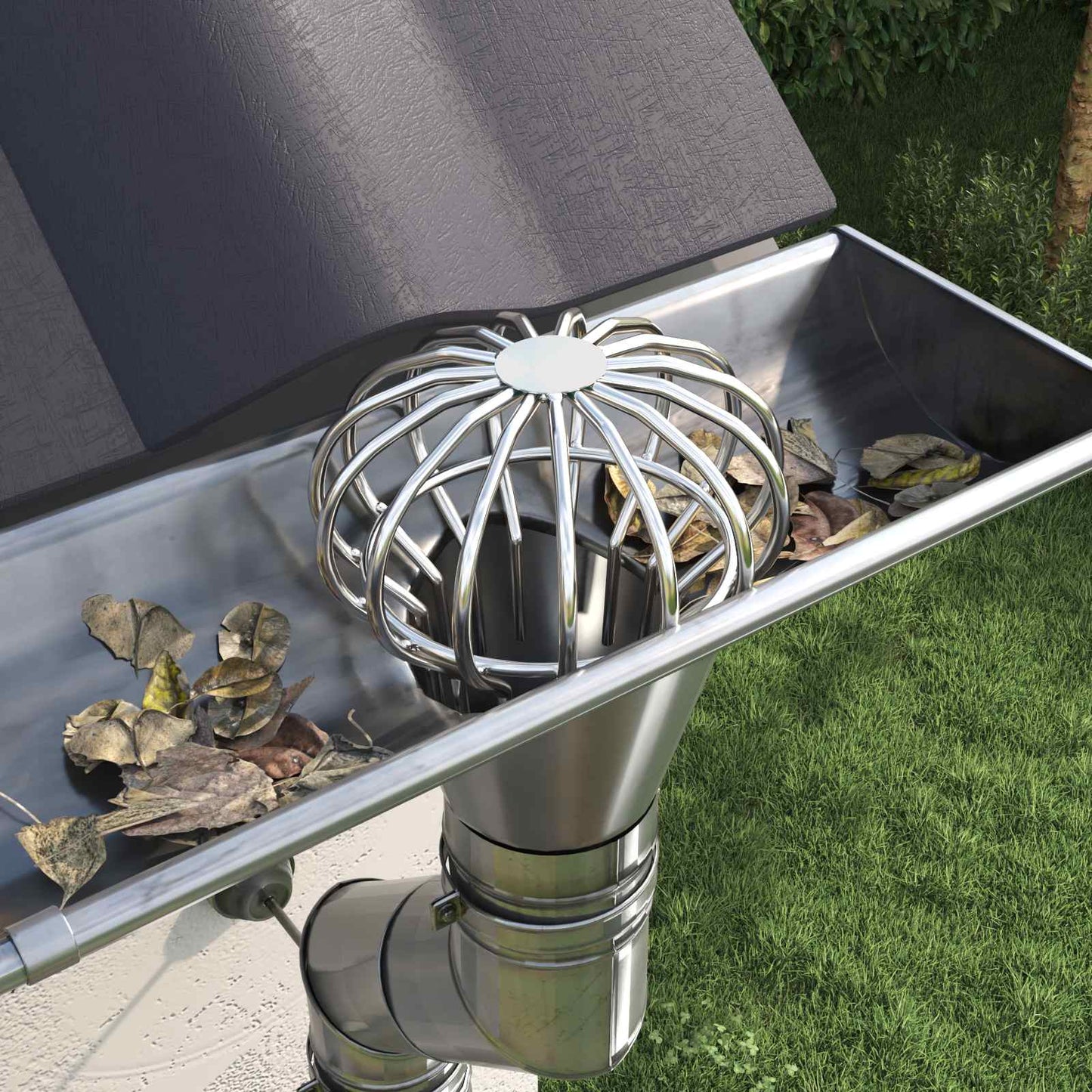 Protezione Foglie per Grondaia 8 pcs Argento 110 mm