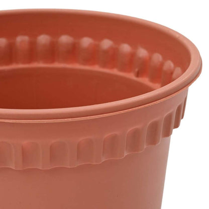 Vaso Rotondo per Fiori 6 pcs Rosso Mattone Ø 12,5 x 10 cm