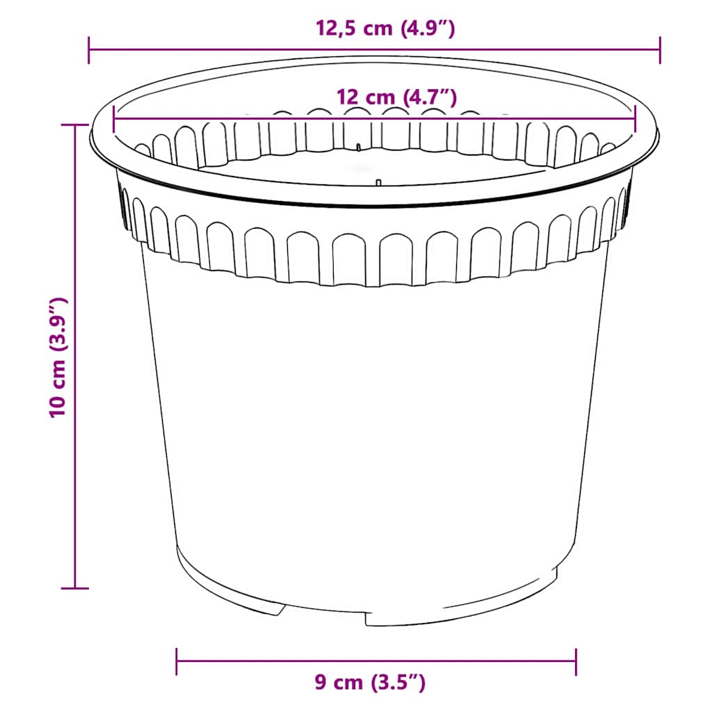 Vaso Rotondo per Fiori 6 pcs Rosso Mattone Ø 12,5 x 10 cm