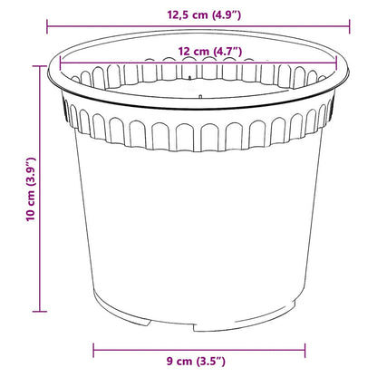 Vaso Rotondo per Fiori 6 pcs Rosso Mattone Ø 12,5 x 10 cm