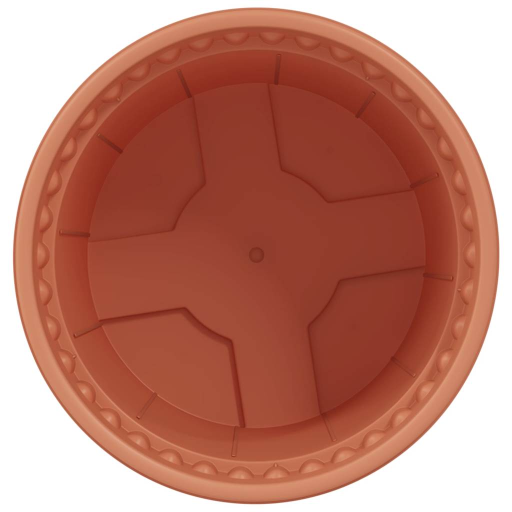 Vaso Rotondo per Fiori 6 pcs Rosso Mattone Ø 15 x 12 cm