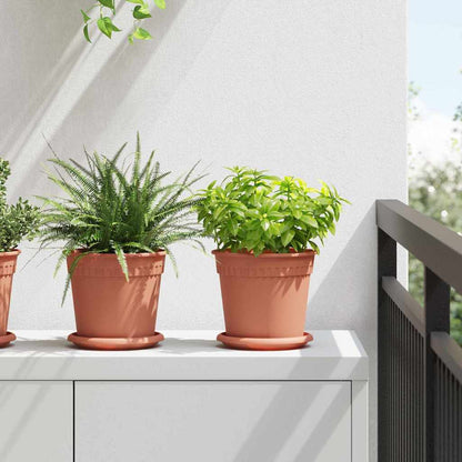 Vaso Rotondo per Fiori 6 pcs Rosso Mattone Ø 17 x 14 cm
