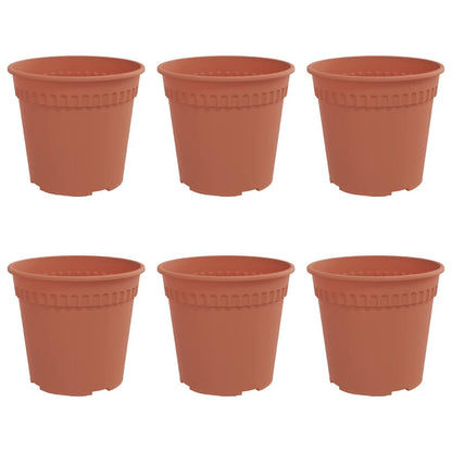 Vaso Rotondo per Fiori 6 pcs Rosso Mattone Ø 19 x 16 cm | homemem39