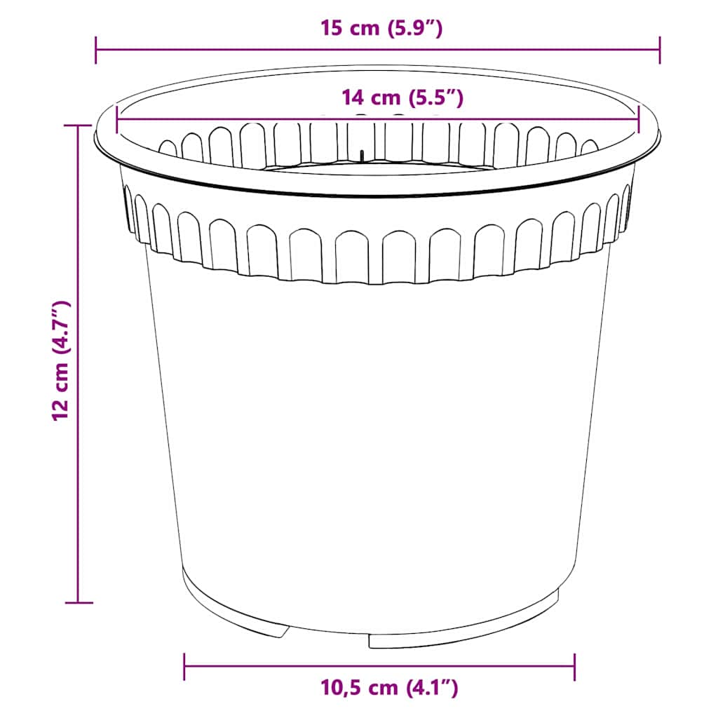 Vaso Rotondo per Fiori 24 pcs Rosso Mattone Ø 15 x 12 cm | homemem39