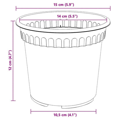 Vaso Rotondo per Fiori 24 pcs Rosso Mattone Ø 15 x 12 cm | homemem39