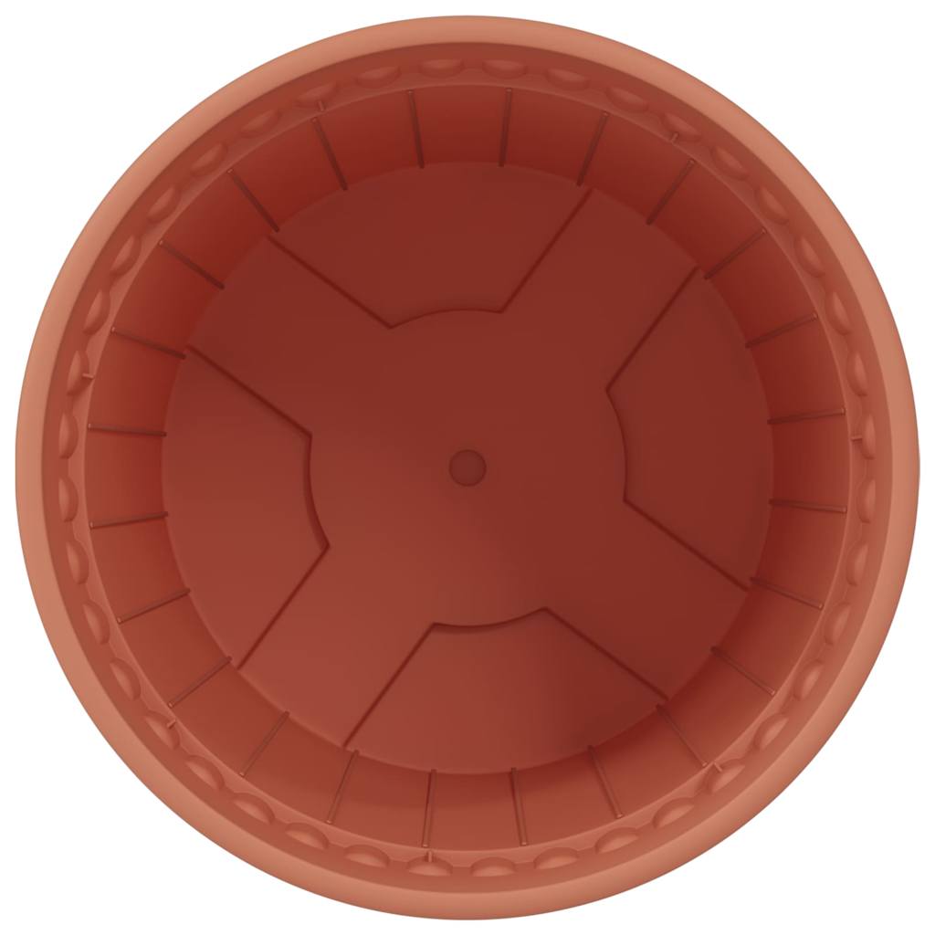 Vaso Rotondo per Fiori 24 pcs Rosso Mattone Ø 17 x 14 cm | homemem39