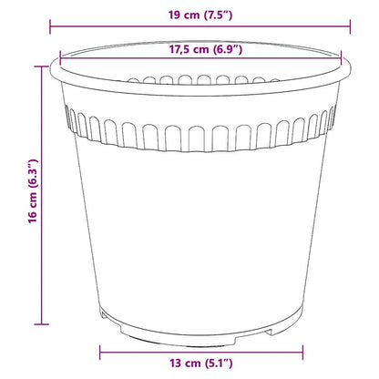 Vaso Rotondo per Fiori 24 pcs Rosso Mattone Ø 19 x 16 cm | homemem39