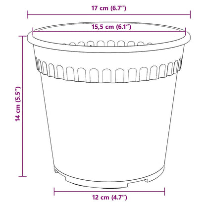 Vaso Rotondo per Fiori 24 pcs Nero Ø 17 x 14 cm Plastica | homemem39