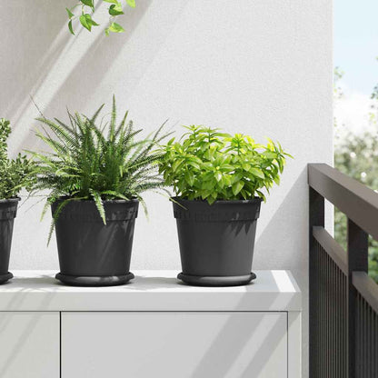 Vaso Rotondo per Fiori 24 pcs Nero Ø 19 x 16 cm Plastica