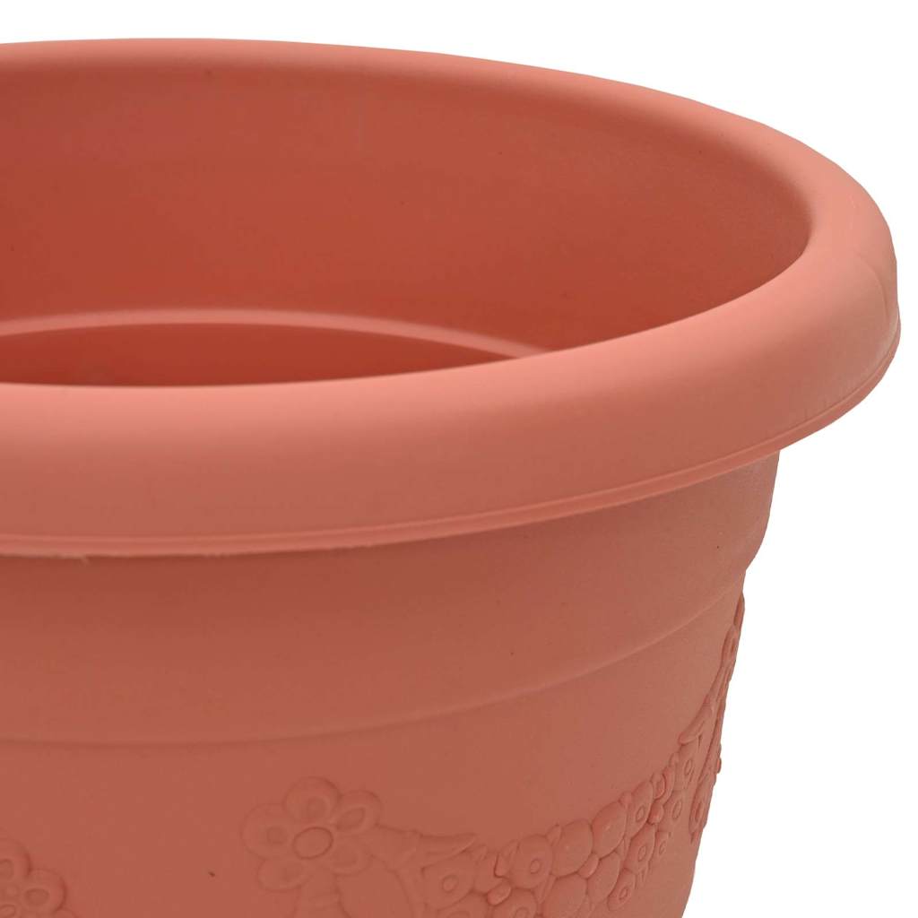 Vaso Rotondo per Fiori 6 pcs Rosso Mattone Ø 26 x 21.5 cm