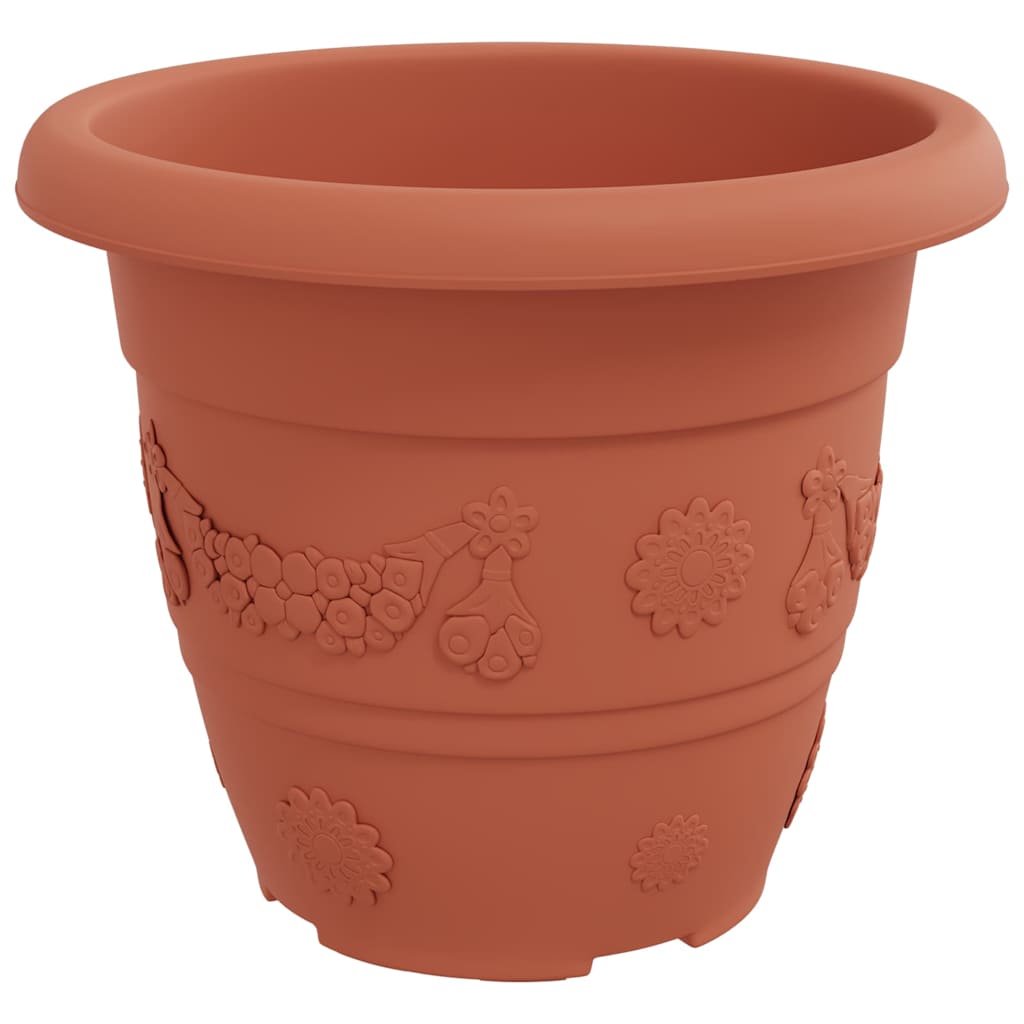 Vaso Rotondo per Fiori 6 pcs Rosso Mattone Ø 26 x 21.5 cm | homemem39