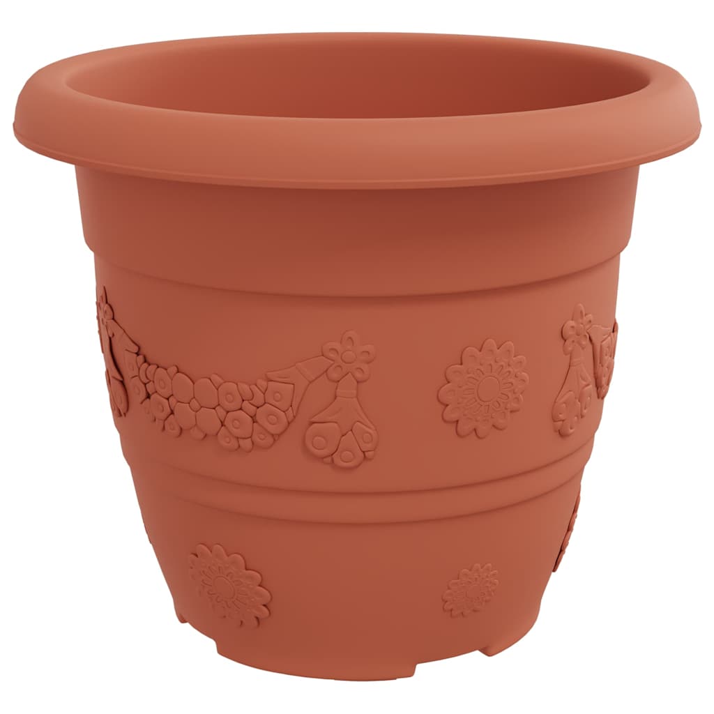 Vaso Rotondo per Fiori 6 pcs Rosso Mattone Ø 26 x 21.5 cm