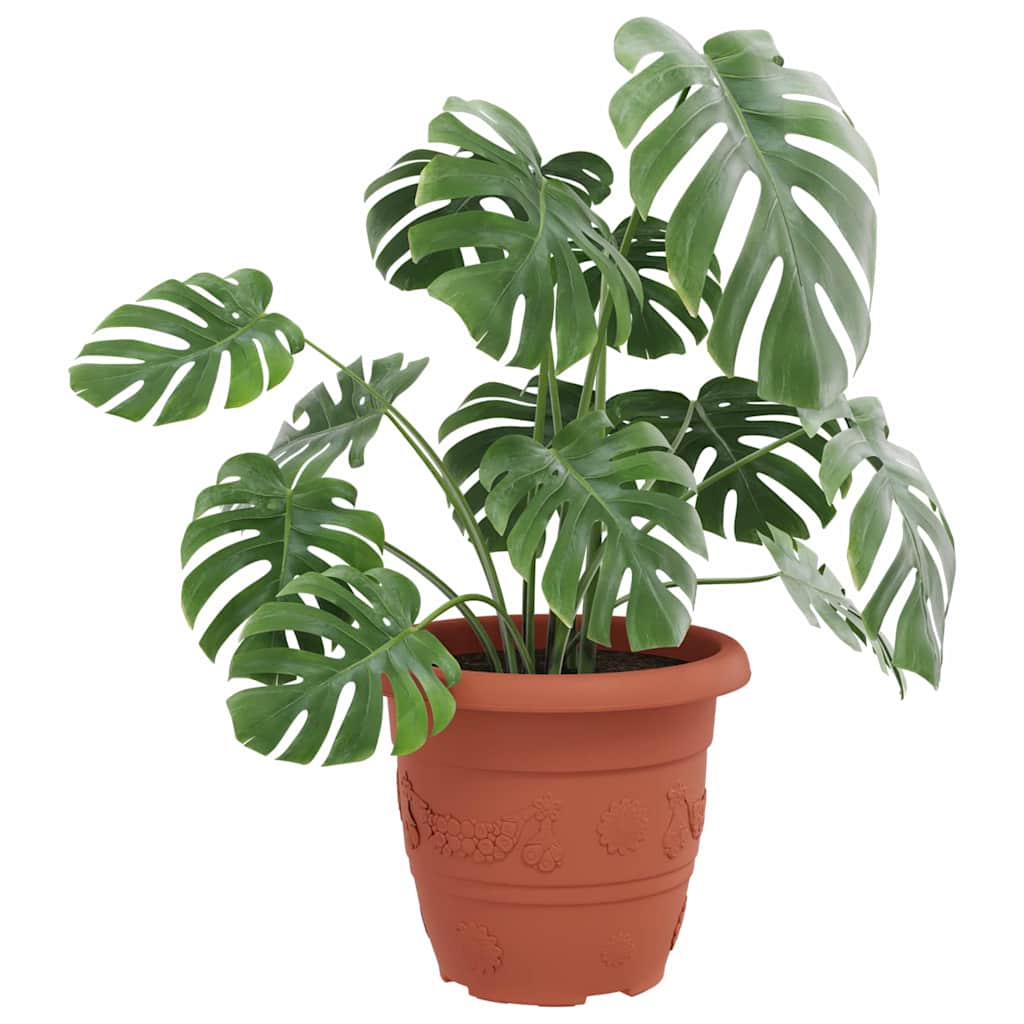 Vaso Rotondo per Fiori 6 pcs Rosso Mattone Ø 26 x 21.5 cm