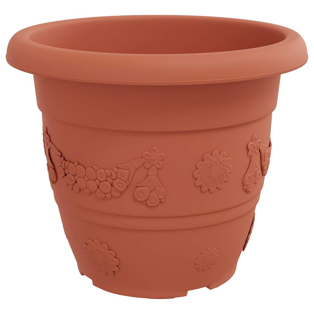 Vaso Rotondo per Fiori 6 pcs Rosso Mattone Ø 34 x 28 cm | homemem39