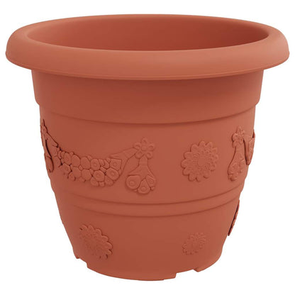 Vaso Rotondo per Fiori 6 pcs Rosso Mattone Ø 34 x 28 cm | homemem39