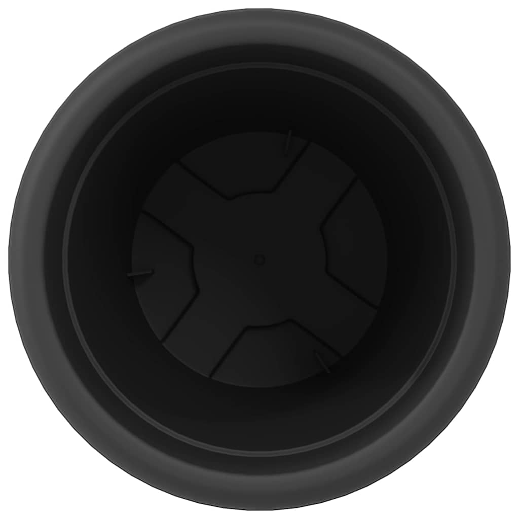 Vaso Rotondo per Fiori 6 pcs Nero Ø 22 x 18 cm Plastica | homemem39