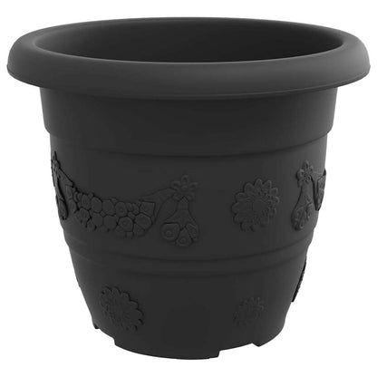 Vaso Rotondo per Fiori 6 pcs Nero Ø 30 x 25 cm Plastica | homemem39