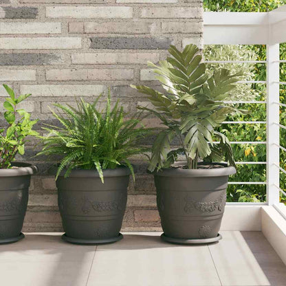 Vaso Rotondo per Fiori 6 pcs Nero Ø 34 x 28 cm Plastica | homemem39