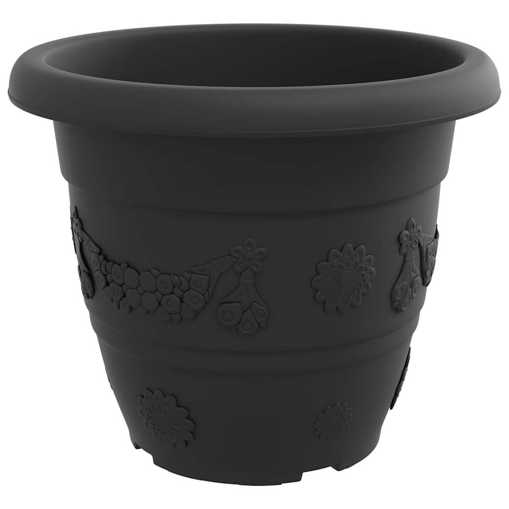 Vaso Rotondo per Fiori 6 pcs Nero Ø 39 x 32 cm Plastica | homemem39