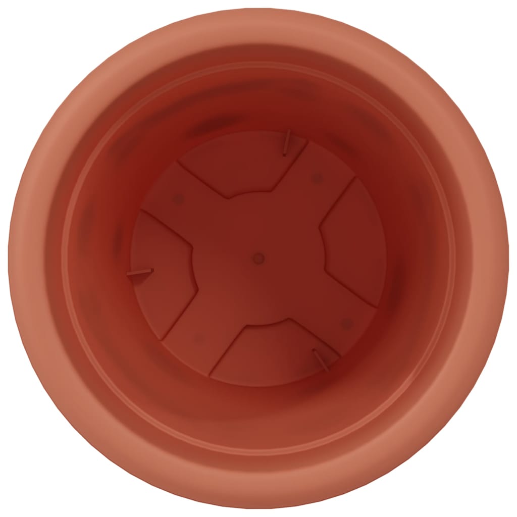 Vaso Rotondo per Fiori 24 pcs Rosso Mattone Ø 22 x 18 cm | homemem39