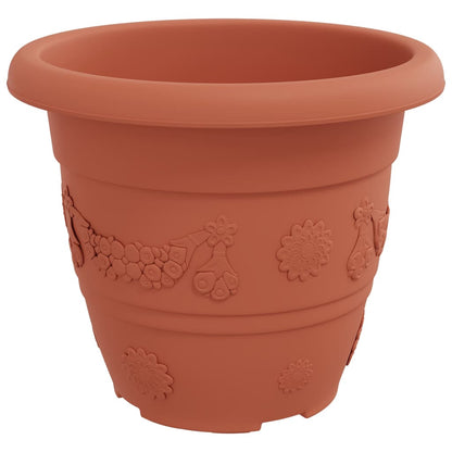 Vaso Rotondo per Fiori 24 pcs Rosso Mattone Ø 26 x 21.5 cm | homemem39