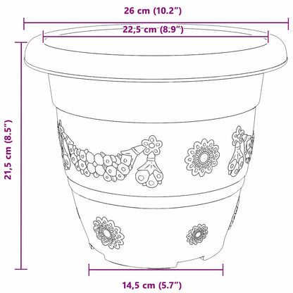 Vaso Rotondo per Fiori 24 pcs Rosso Mattone Ø 26 x 21.5 cm | homemem39