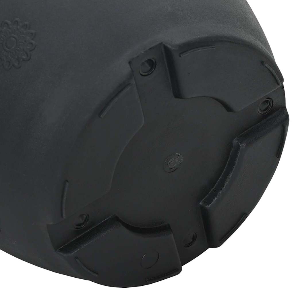 Vaso Rotondo per Fiori 24 pcs Nero Ø 22 x 18 cm Plastica