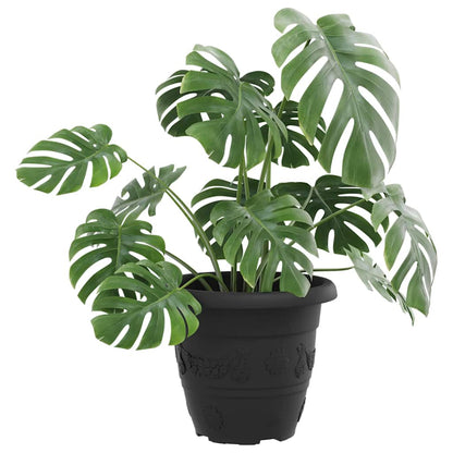 Vaso Rotondo per Fiori 24 pcs Nero Ø 22 x 18 cm Plastica