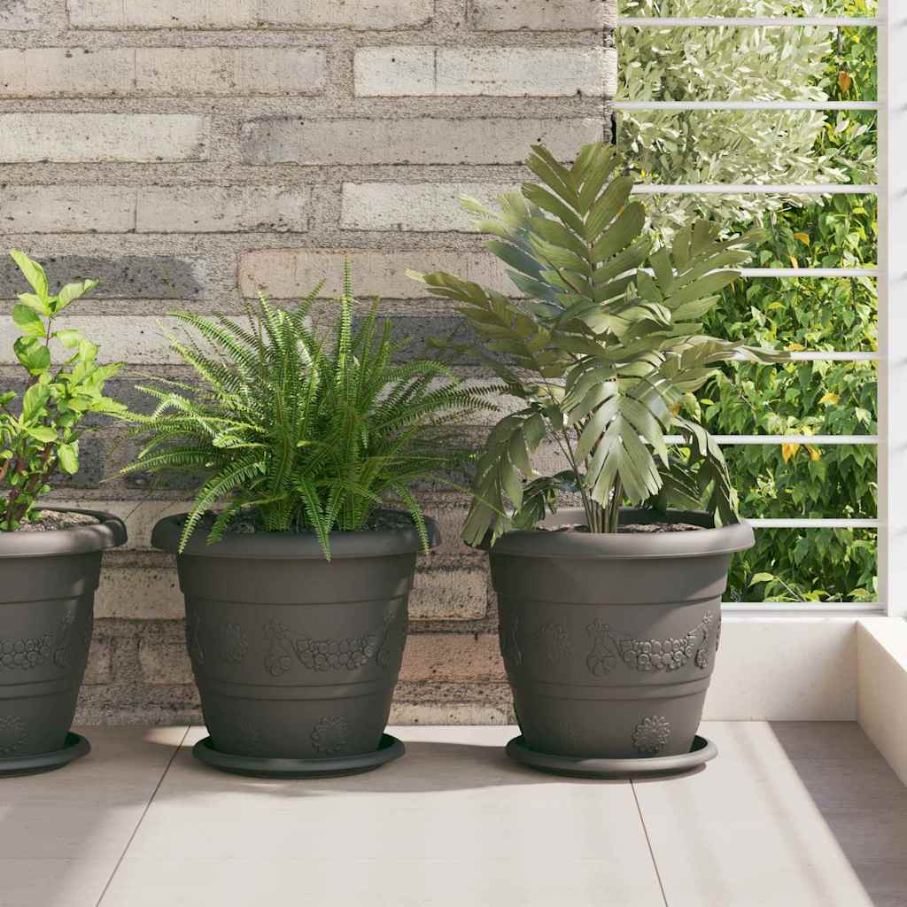 Vaso Rotondo per Fiori 24 pcs Nero Ø 26 x 21.5 cm Plastica | homemem39