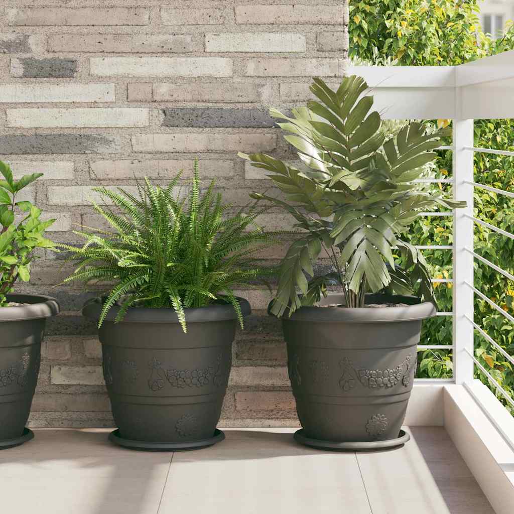 Vaso Rotondo per Fiori 24 pcs Nero Ø 39 x 32 cm Plastica | homemem39