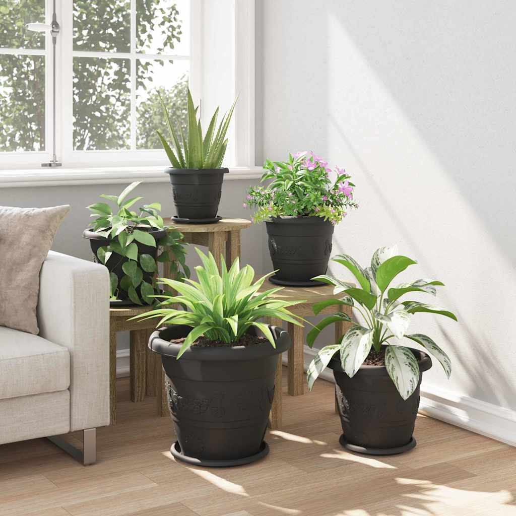 Vaso Rotondo per Fiori 24 pcs Nero Ø 39 x 32 cm Plastica | homemem39