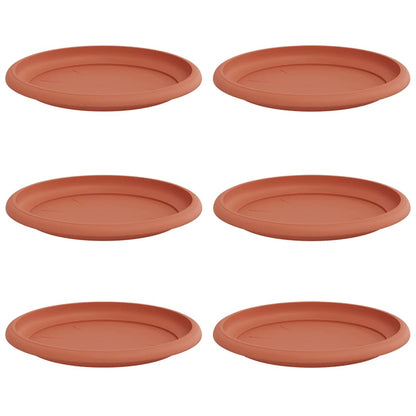 Vassoio Rotondo per Fiori 6 pcs Rosso Mattone Ø 14 x 2 cm