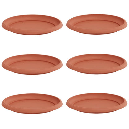 Vassoio Rotondo per Fiori 6 pcs Rosso Mattone Ø 14 x 2 cm