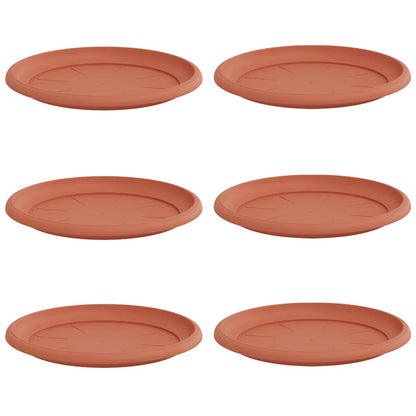 Vassoio Rotondo per Fiori 6 pcs Rosso Mattone Ø 14 x 2 cm
