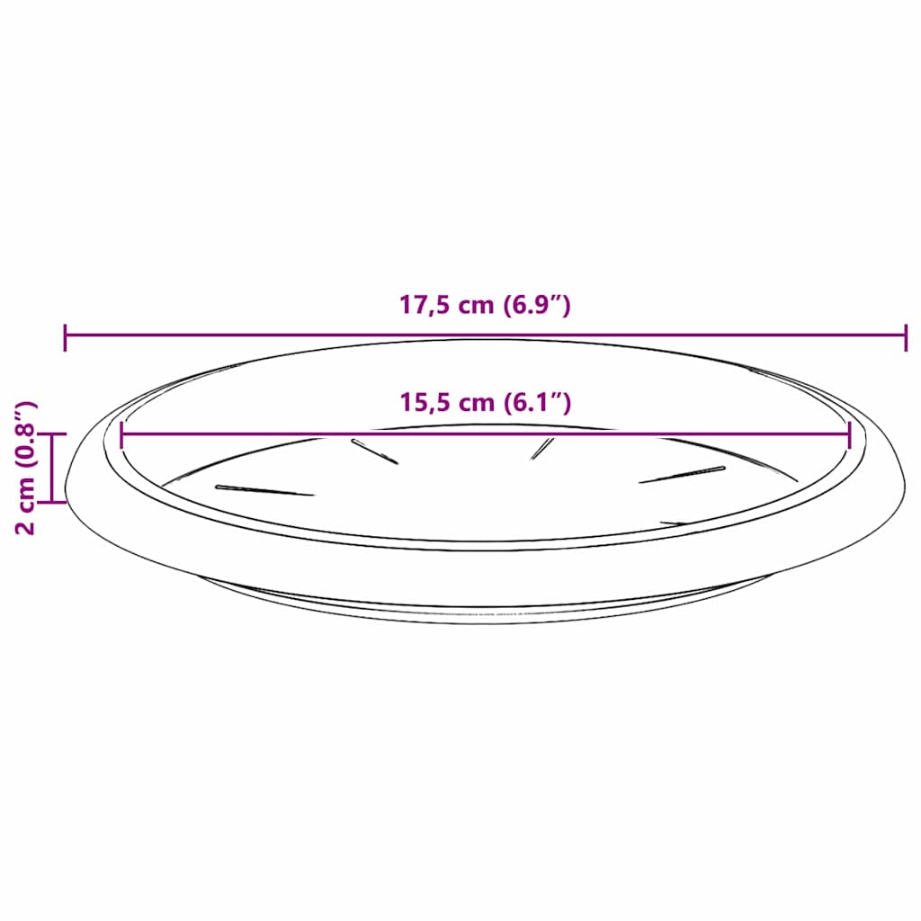 Vassoio Rotondo per Fiori 6 pcs Nero Ø 17,5 x 2 cm Plastica | homemem39