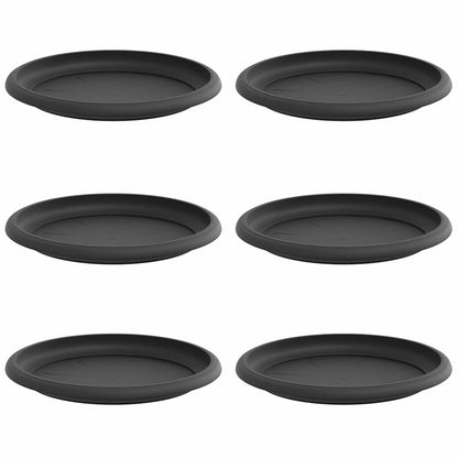 Vassoio Rotondo per Fiori 6 pcs Nero Ø 14 x 2 cm Plastica