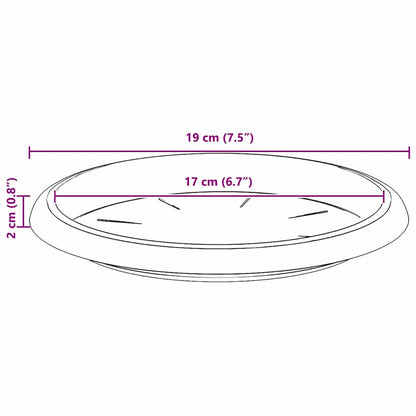 Vassoio Rotondo per Fiori 6 pcs Nero Ø 19 x 2 cm Plastica