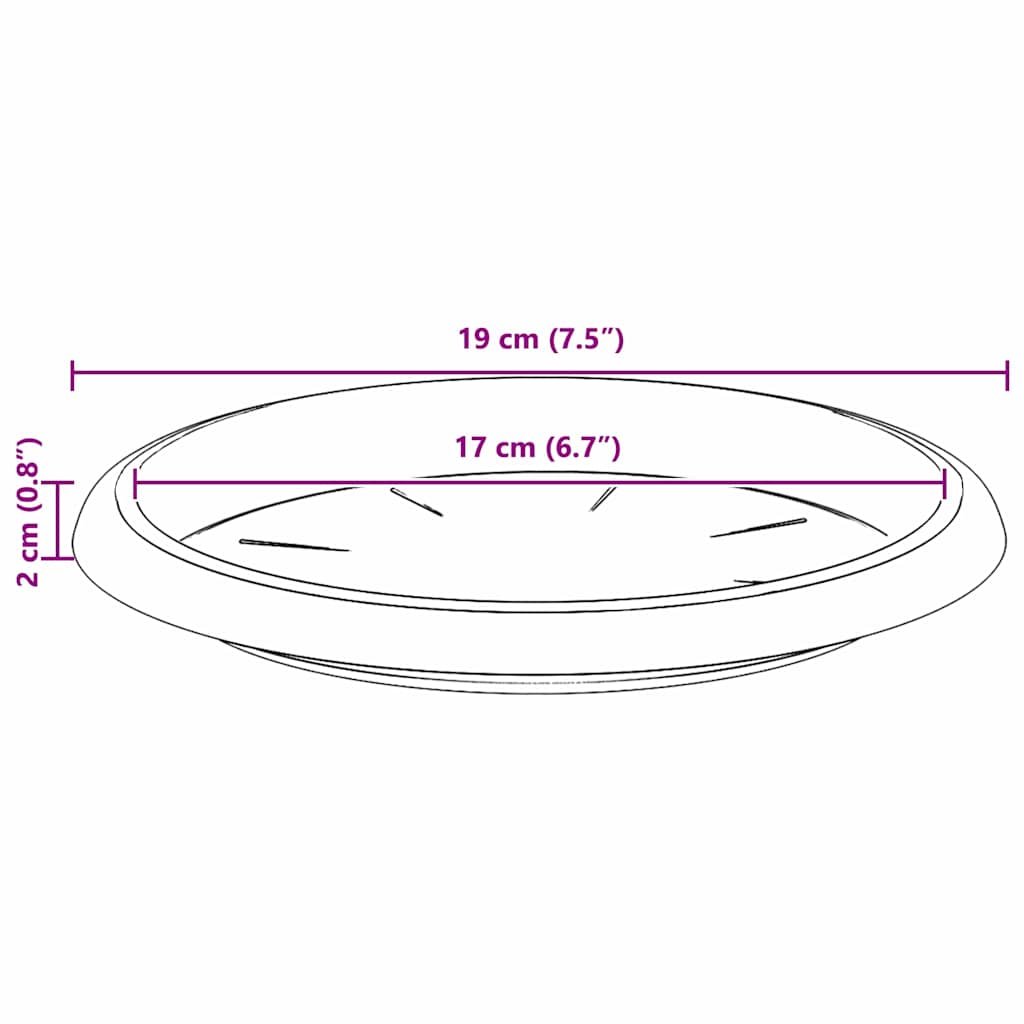 Vassoio Rotondo per Fiori 6 pcs Nero Ø 19 x 2 cm Plastica | homemem39