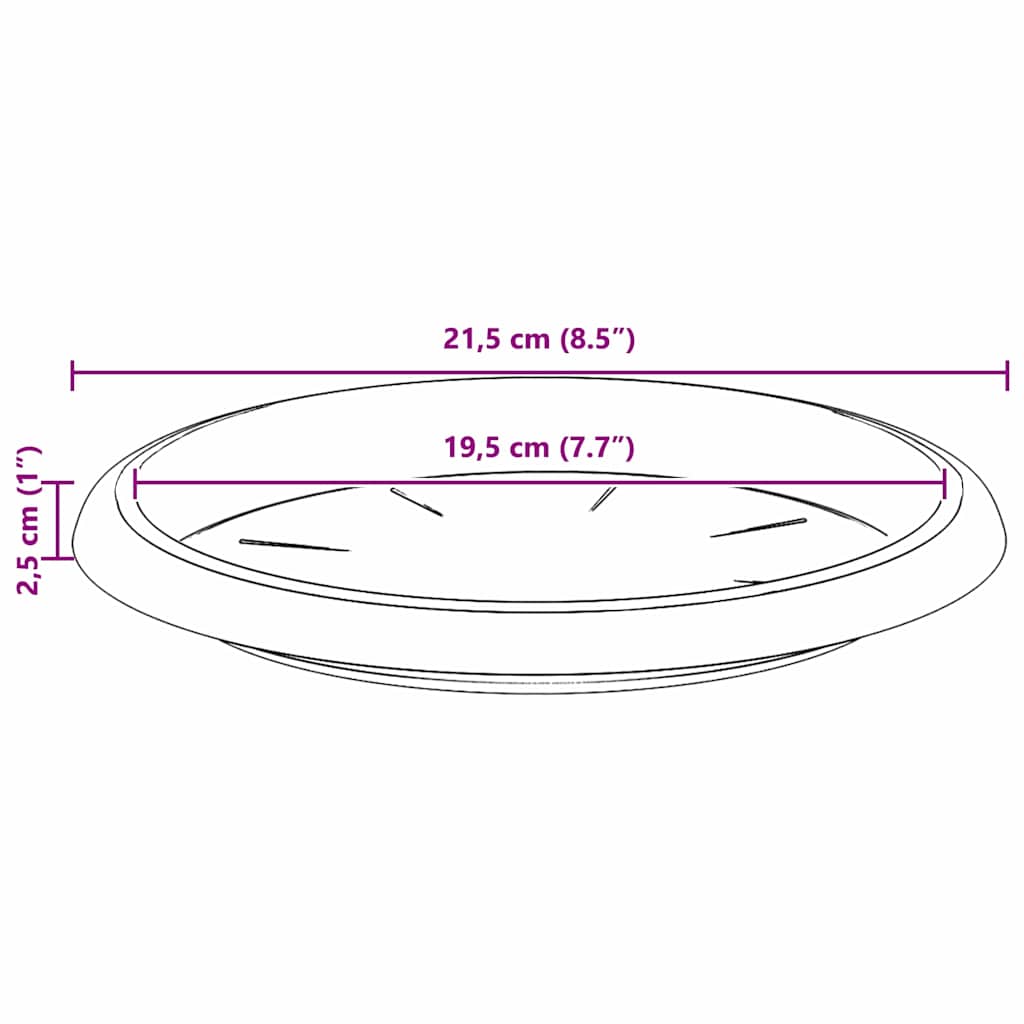 Vassoio Rotondo per Fiori 6 pcs Nero Ø 14 x 2 cm Plastica | homemem39