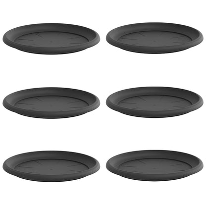 Vassoio Rotondo per Fiori 6 pcs Nero Ø 14 x 2 cm Plastica