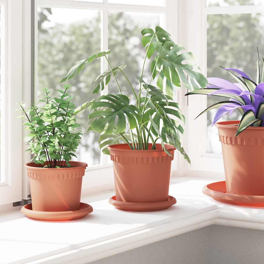 Vassoio Rotondo per Fiori 24 pcs Rosso Mattone Ø 14 x 2 cm