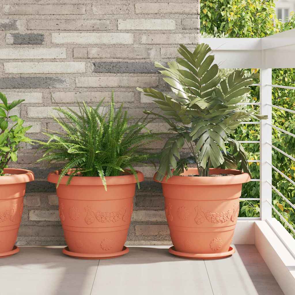 Vassoio Rotondo per Fiori 24 pcs Rosso Mattone Ø 27 x 2,5 cm | homemem39