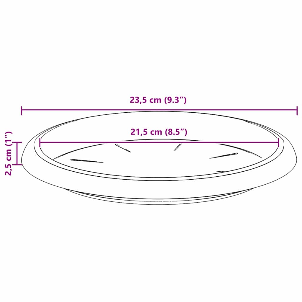 Vassoio Rotondo per Fiori 24 pcs Nero Ø 23,5 x 2,5 cm Plastica