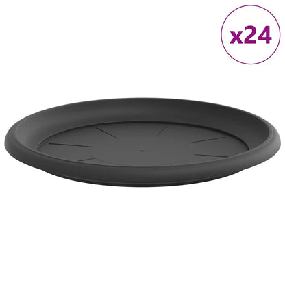 Vassoio Rotondo per Fiori 24 pcs Nero Ø 27 x 2,5 cm Plastica | homemem39