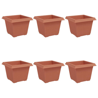 Vaso quadrato per fiori 6 pcs Rosso Mattone 43 x 43 x 33.5 cm